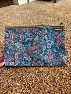 Lilly Pulitzer GWP Pouch in the "Amalfi Blue Sound the Sirens" print